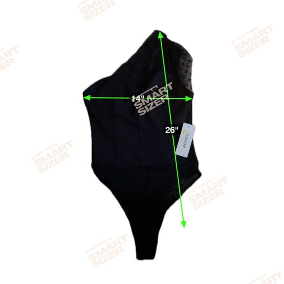 Size Small One Shoulder Star Pattern Tulle Lined Bodysuit NWT - Picture 3 of 3